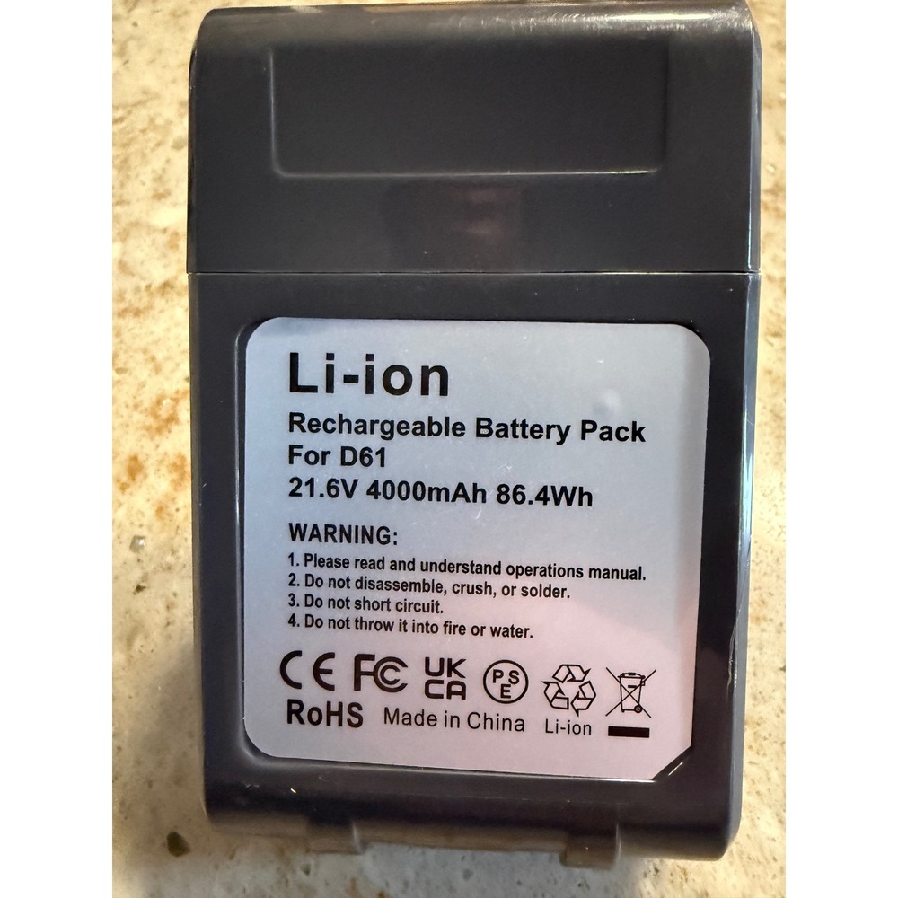 21.6V 4000mAh Li-ion Rechargeable Battery for D61 Vacuum 86.4Wh Gray CCJ0399